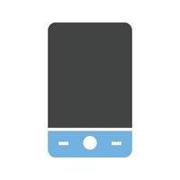 mobile glifo blu e nero icona vettore