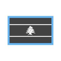Libano glifo blu e nero icona vettore