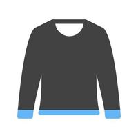 maglione glifo blu e nero icona vettore