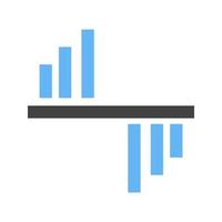 grafico rappresentazione glifo blu e nero icona vettore