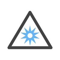 ottico radiazione glifo blu e nero icona vettore