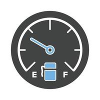 carburante consumo glifo blu e nero icona vettore