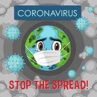 coronavirus ferma il poster del globo diffuso vettore