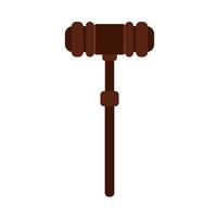 giudice martelletto di legno decisione sistema legge vettore icona. tribunale colpevole martello regola giurisprudenza elemento