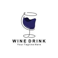 bevanda vino logo disegno, bicchiere illustrazione, alcool bevanda bottiglia, azienda Prodotto vettore