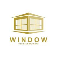 logo della finestra di casa, design dell'icona degli interni domestici vettore