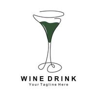 bevanda vino logo disegno, bicchiere illustrazione, alcool bevanda bottiglia, azienda Prodotto vettore