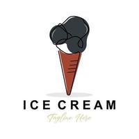 ghiaccio crema logo disegno, fresco dolce morbido freddo cibo illustrazione, figli di preferito vettore, Prodotto marca vettore