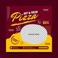 caldo e fresco Pizza promozione sociale media inviare bandiera piazza modello vettore