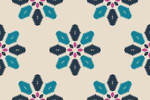 etnico fiore ikat senza soluzione di continuità modello tradizionale. tessuto mandala stile. design per sfondo, sfondo, vettore illustrazione, tessuto, vestiario, tappeto, tessile, batik, ricamo.