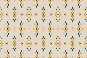 tessuto stile etnico. ikat modello senza cuciture tradizionale. design per sfondo, carta da parati, illustrazione vettoriale, tessuto, abbigliamento, moquette, tessuto, batik, ricamo. vettore