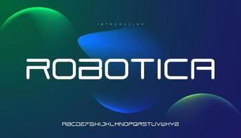 robotica, spazio moderno forte e grassetto carattere tipografico maiuscolo alfabeto. vettore font.