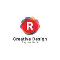 moderno r lettera cerchio logo design modello vettore