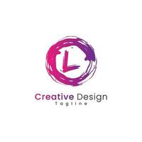 moderno l lettera cerchio logo design modello vettore