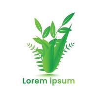 naturale verde colore eco pianta logo design modello vettore