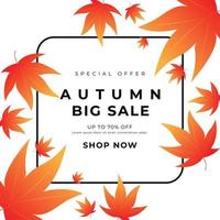 autunno grande vendita promozione bandiera sfondo design modello vettore