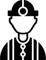 icona del glifo con lavoratore vettore