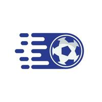 veloce calcio vettore logo design. velocità gioco logo design concetto.