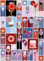cocktail pop arte vettore collage