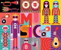 musica pop arte vettore illustrazione