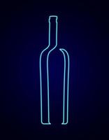 vino logo. isolato logo per un' liquore negozio, ristorante, o sbarra. logo con bottiglia di vino nel moderno neon stile. vettore illustrazione