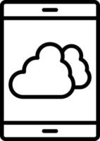 icona della linea di nuvole vettore