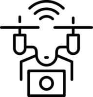 icona della linea del drone vettore