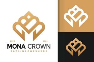 lettera m cuore corona logo disegno, marca identità loghi vettore, moderno logo, logo disegni vettore illustrazione modello
