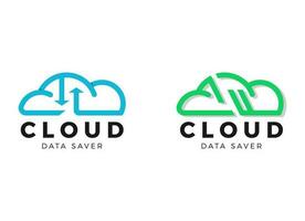 sistema nube dati Conservazione logo design vettore