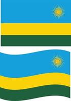 bandiera di Ruanda. Ruanda nazionale bandiera salutando. piatto stile. vettore