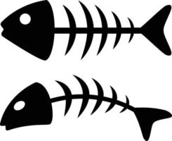 pesce osso icona su bianca sfondo. pesce scheletro cartello. lisca di pesce simbolo. piatto stile. vettore