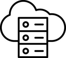 icona della linea del server cloud vettore