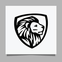 nero Leone logo su bianca carta con ombra Perfetto per attività commerciale loghi e attività commerciale carte vettore