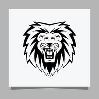 nero Leone logo su bianca carta con ombra Perfetto per attività commerciale loghi e attività commerciale carte