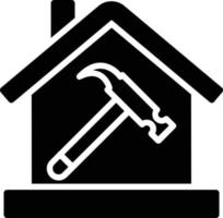 icona del glifo costruzione casa vettore