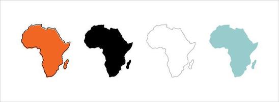 Africa carta geografica nel nero silhouette vettore