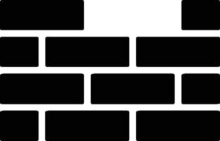 icona del glifo con muro di mattoni vettore