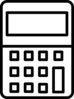 icona della linea della calcolatrice vettore