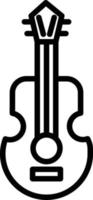icona della linea di chitarra vettore