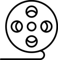 icona della linea della bobina di film vettore