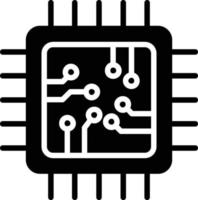 icona del glifo della cpu vettore