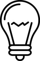 icona della linea della lampadina vettore