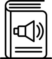 icona della linea dell'audiolibro vettore