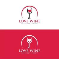 vino bar logo design vettore