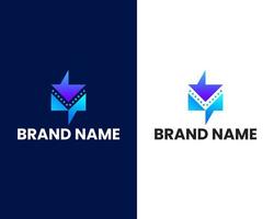 lettera v e y con Chiacchierare cartello moderno logo design modello vettore