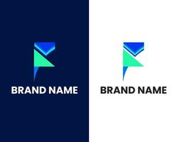 lettera f e m moderno marchio logo design modello vettore