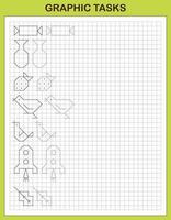 grafico compiti di cellule. educativo Giochi per bambini vettore