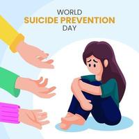 mondo suicidio prevenzione giorno concetto 7 vettore