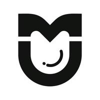 astratto linea logo design sagomato lettera m vettore