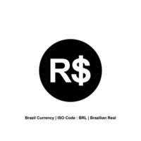 brasile moneta, fratello, brasiliano vero icona simbolo. vettore illustrazione